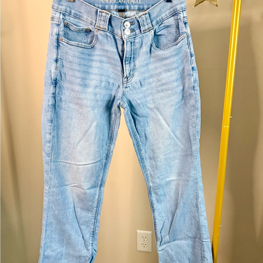 American Eagle 90s Skinny Kick Jeans Size 6 Light Wash Kick Flare